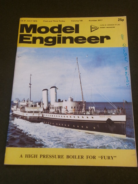 MODEL ENGINEER – HIGH PRESSURE BOILER – JULY 18 1975 VOL 141 #3517