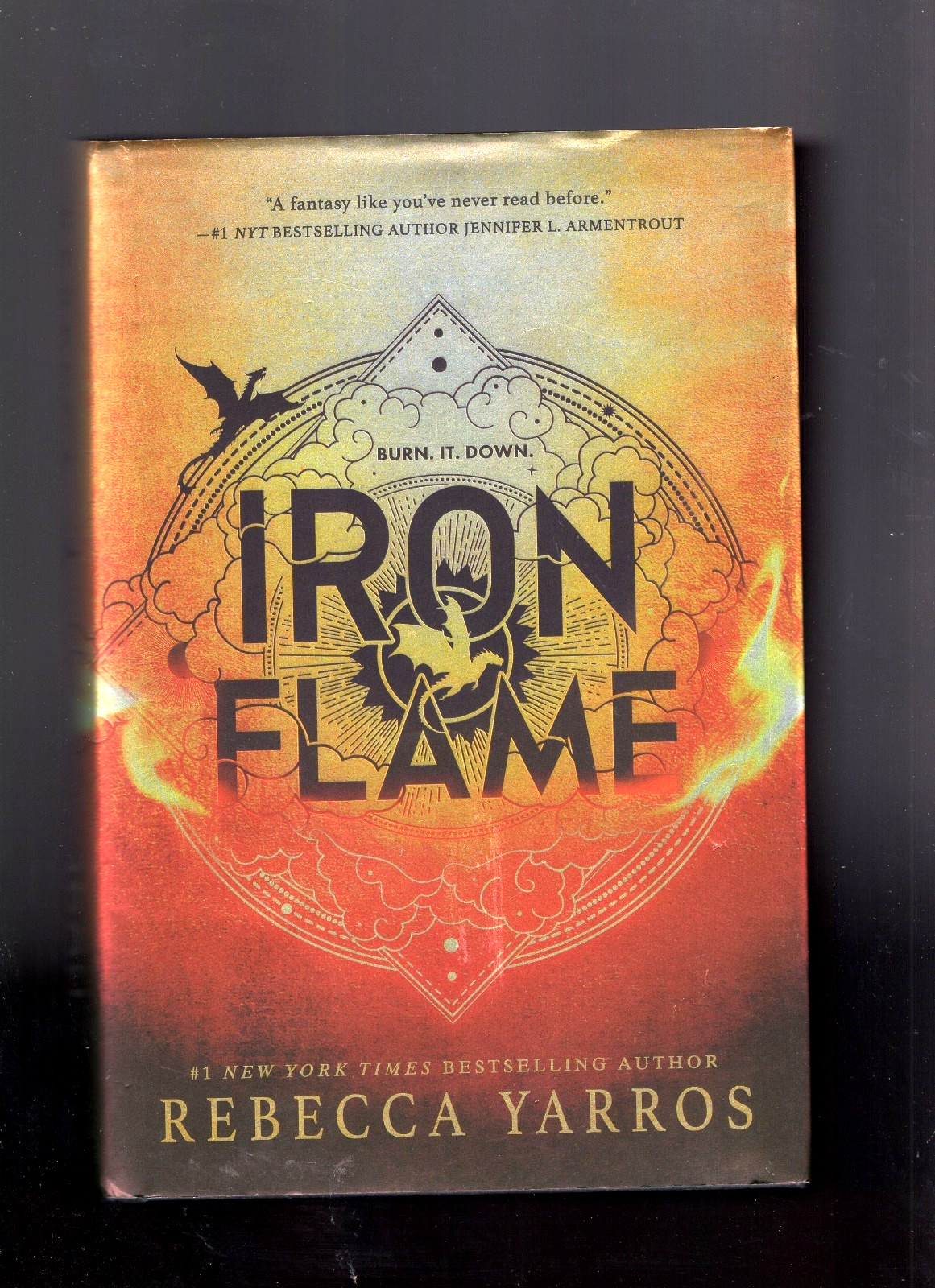 Iron Flame By Rebecca Yarros, First Edition First Print, Black Sprayed Edges NF