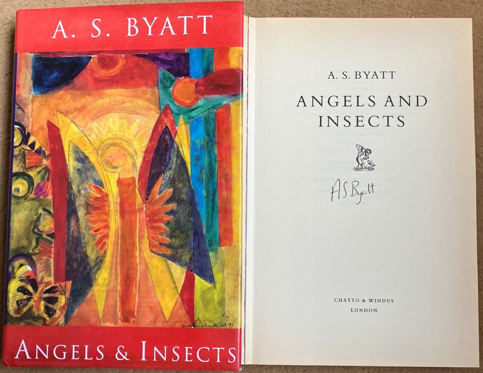 Angels & Insects By A. S. Byatt Signed First Edition First Impression Copy