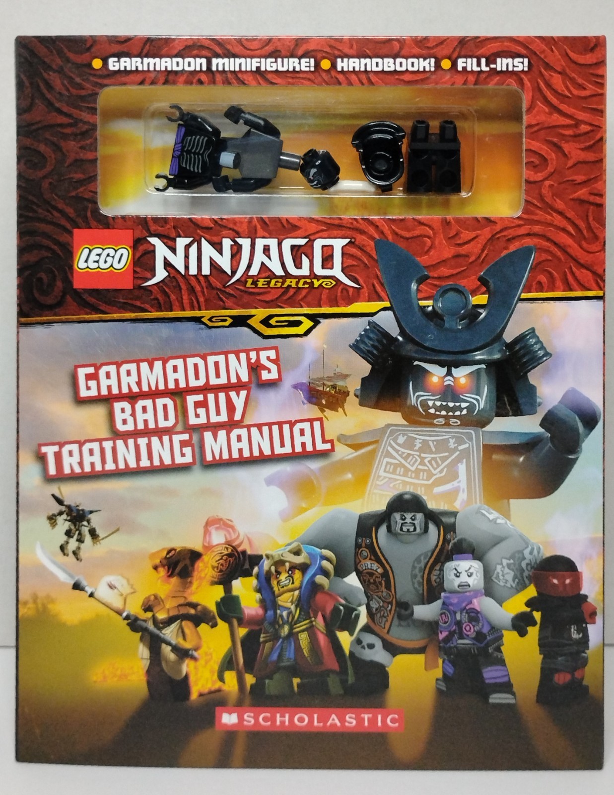 LEGO Ninjago: Hardcover Garmadon’s Bad Guy Training Manual With Minifigure NOS