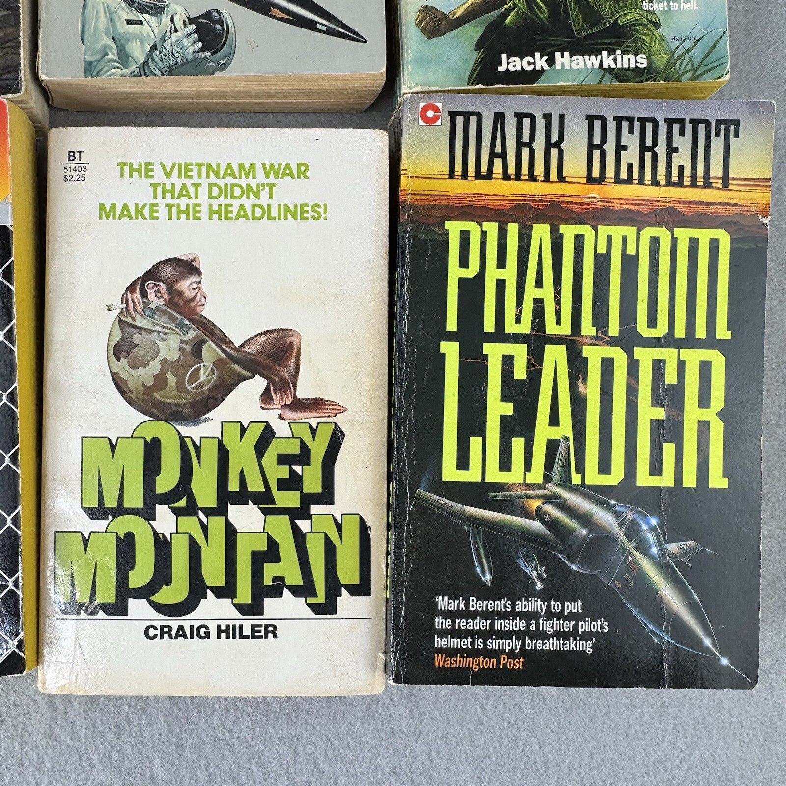 Lot of 8 Vtg Military War Paperback Books World War II, Space Race CIA Cold War
