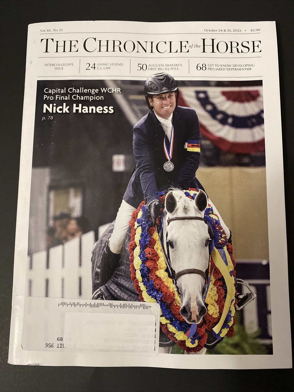 THE CHRONICLE OF THE HORSE OCTOBER 24-31 2022 NICK HANESS 110 PAGES FREE SHIP