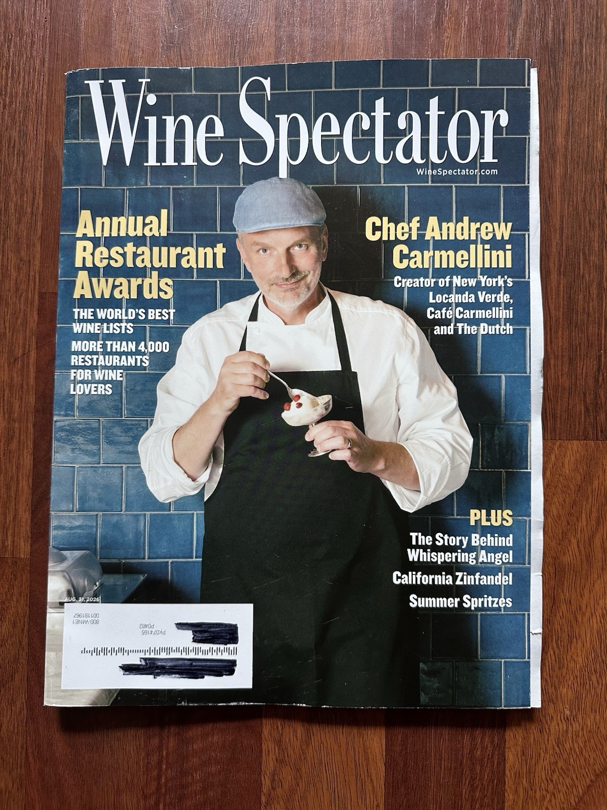 Wine Spectator Magazine – Andrew Carmellini – August 31, 2026