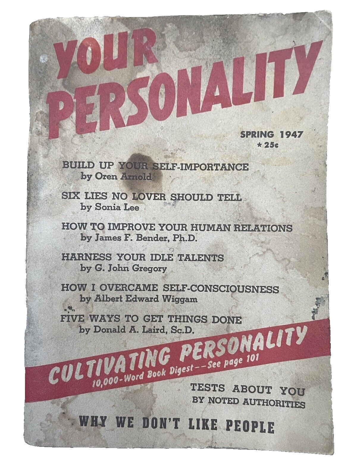 Your Personality Book spring 1947 Vintage Oren Arnold Sonia Lee 125 pages