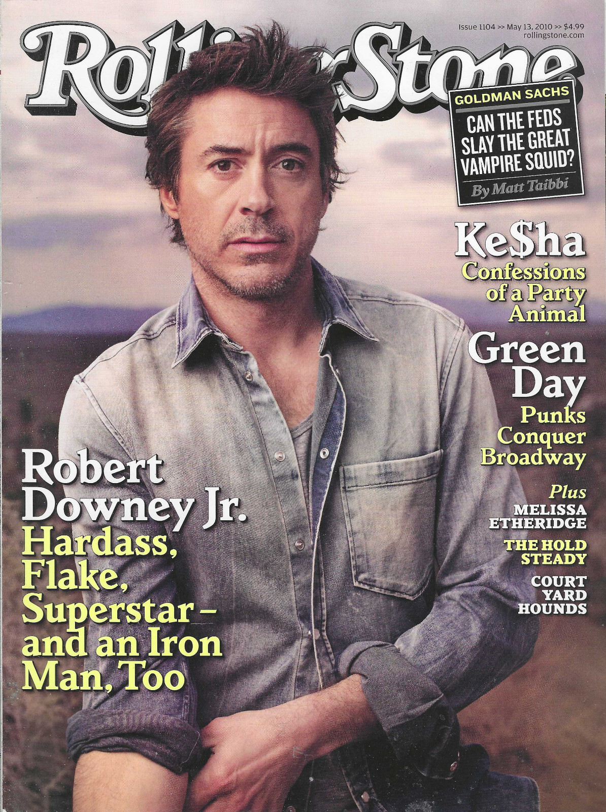 Rolling Stone (May ’10) – Robert Downey Jr, Green Day, Kesha, Hold Steady, more