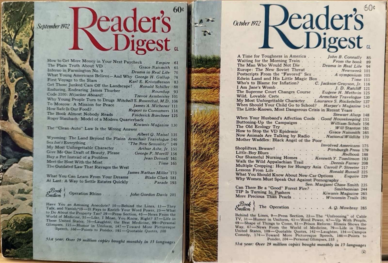 1972 September October READER’S DIGEST MAGAZINE Vintage Retro Timeless Shorts