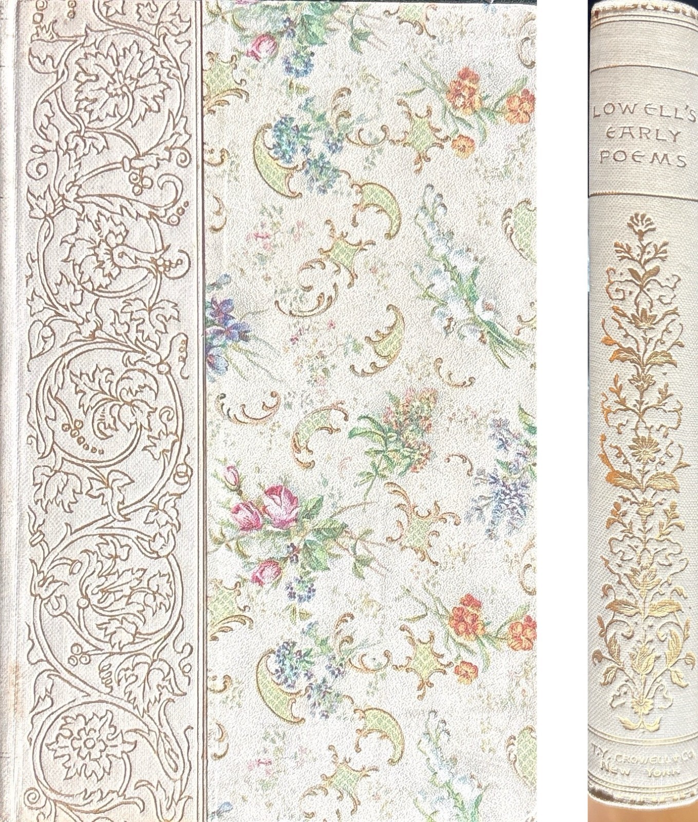 1893 James Russell Lowell EARLY POEMS Crowell Petit Trianon Floral Gilt Poetry